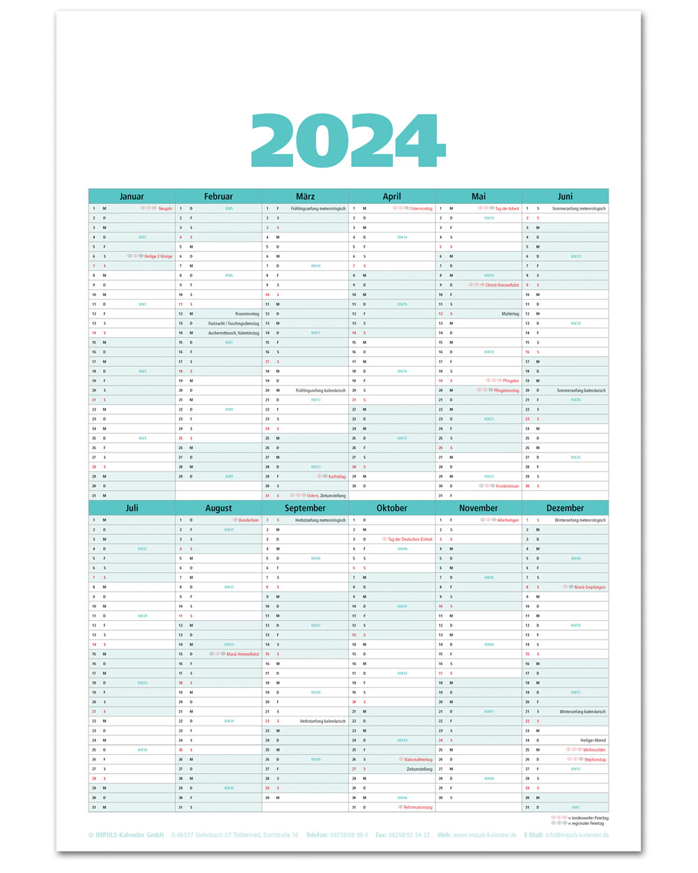 IMPULS-3-Monatsspruch Kalender 2024* - ABVERKAUF